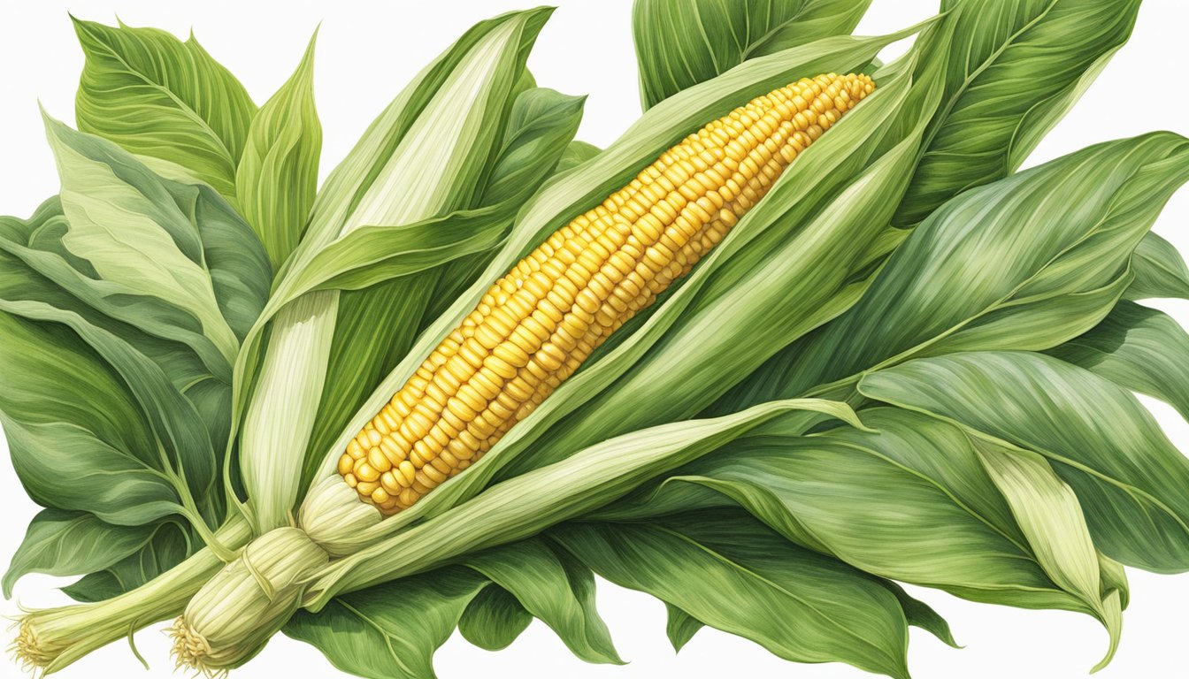 A glass corn on the cob nestled among lush green leaves, evoking a sense of conservation and heritage