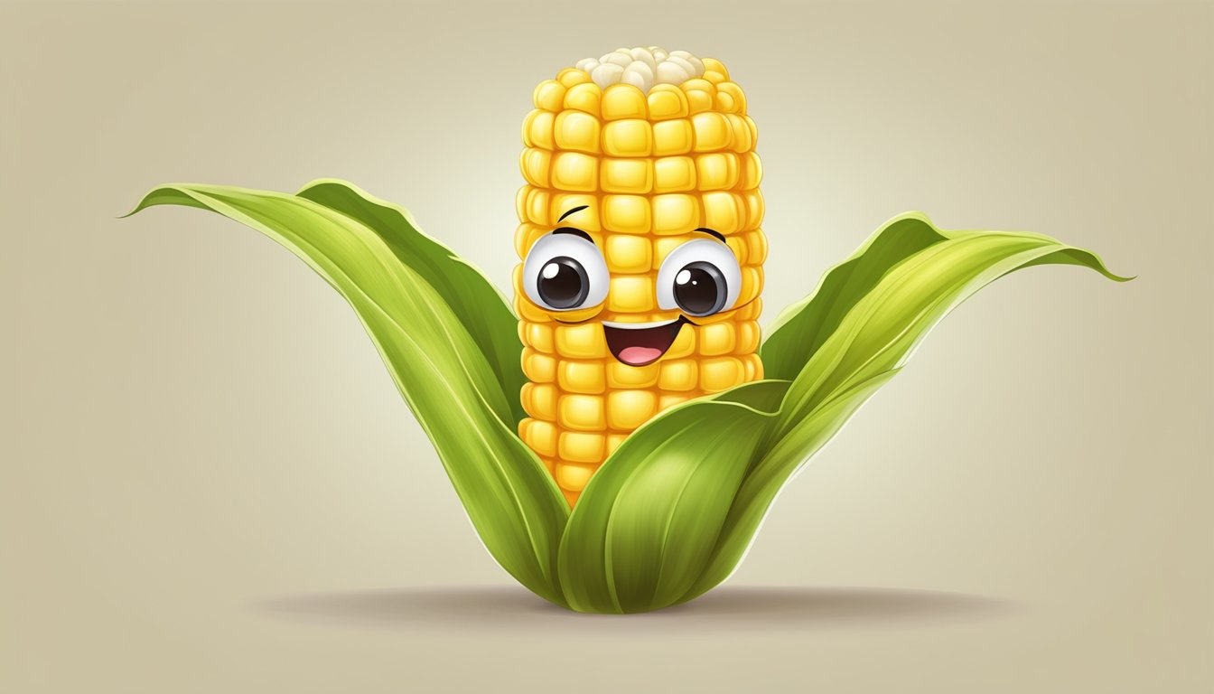 A smiling ear of corn wearing a comfortable and well-fitted Halloween costume