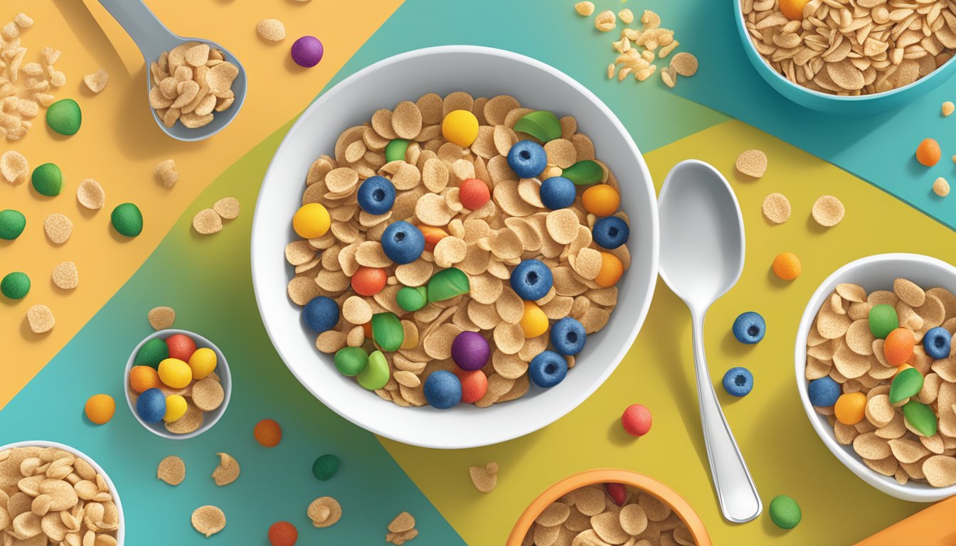 A bowl of Beech Nut multigrain cereal surrounded by colorful packaging and a spoon