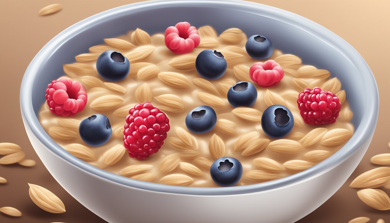 A bowl of organic oats and berries baby food cereal meets safety and quality standards