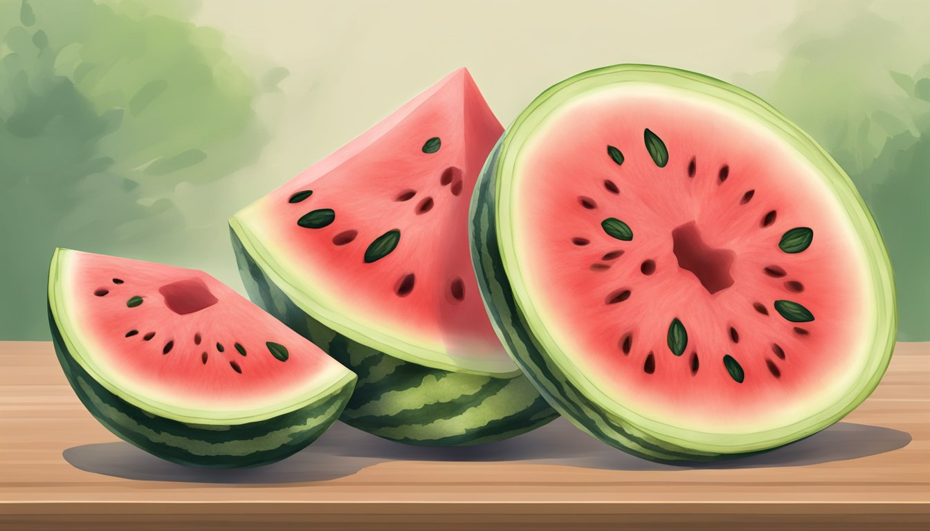 A watermelon sliced open, with mushy, discolored flesh and a strong, unpleasant odor