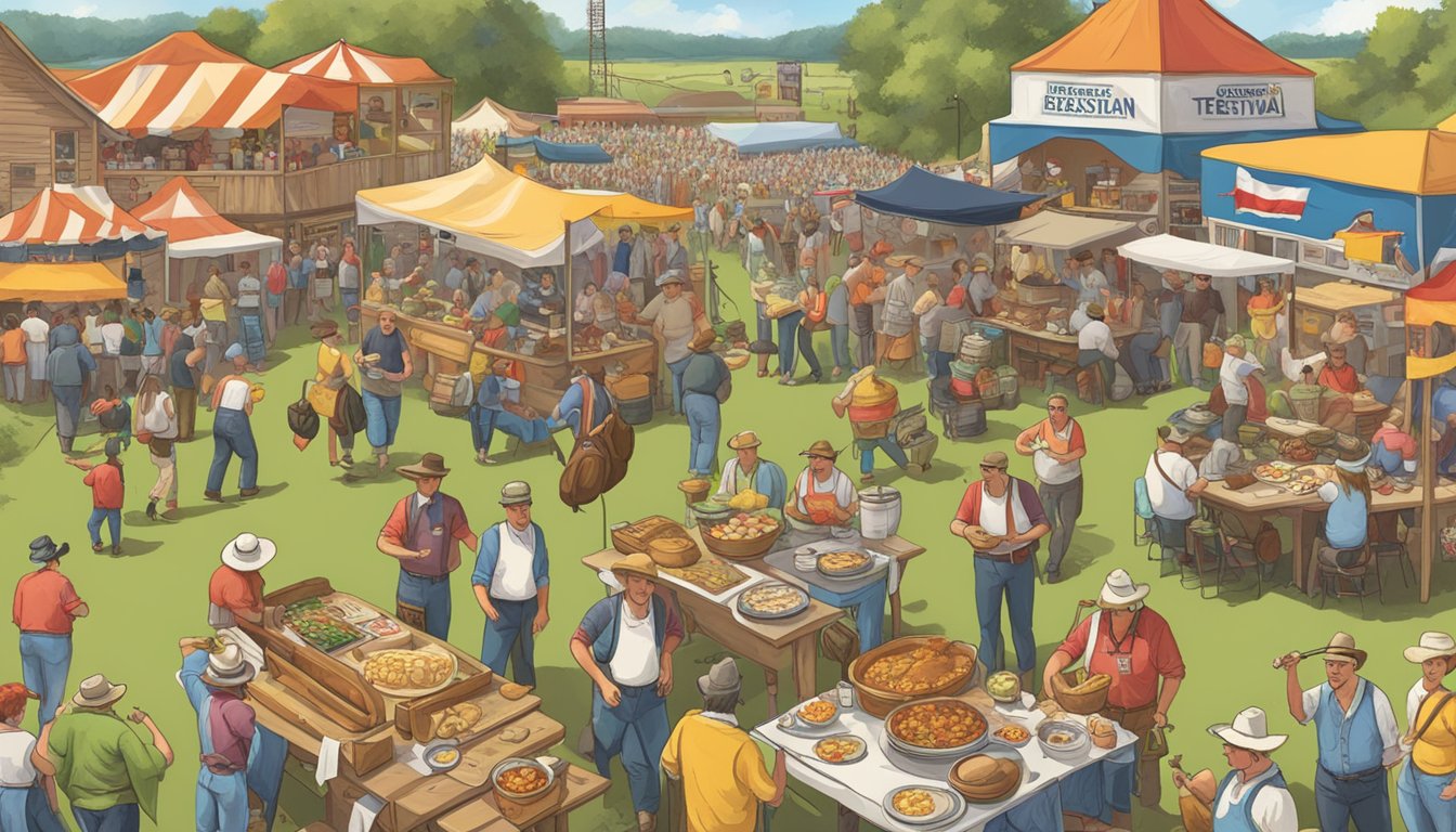 A bustling German-Texan festival with traditional food, lively music, and radio broadcasts