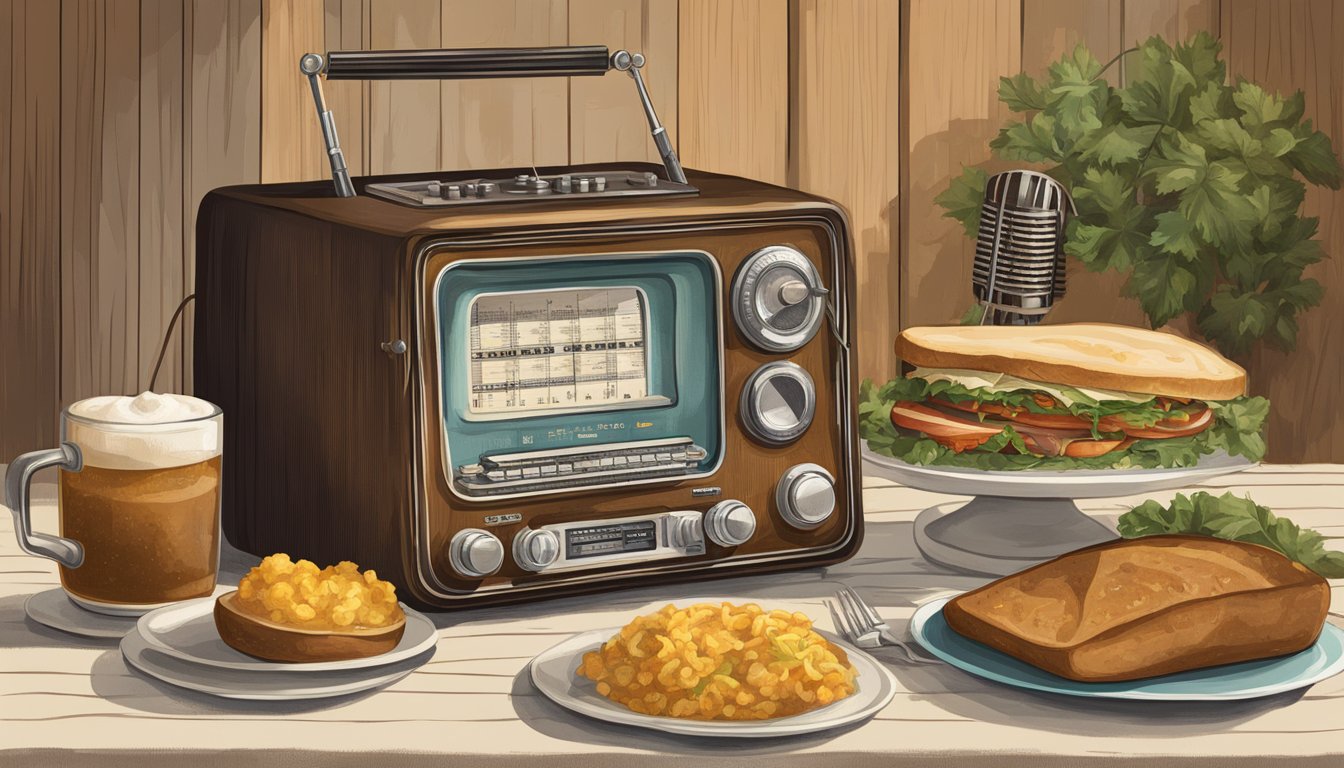 A vintage radio broadcasting German Texan food history