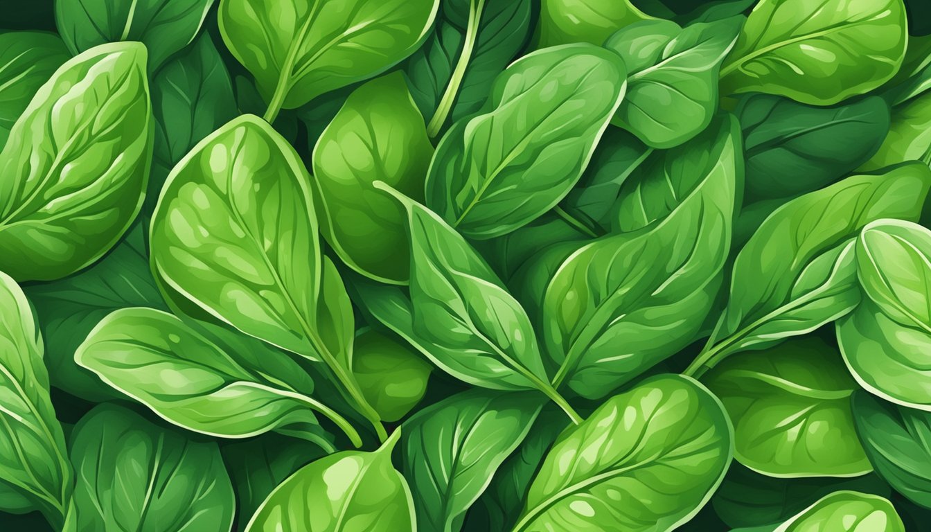 Fresh spinach leaves arranged in a vibrant, enticing display