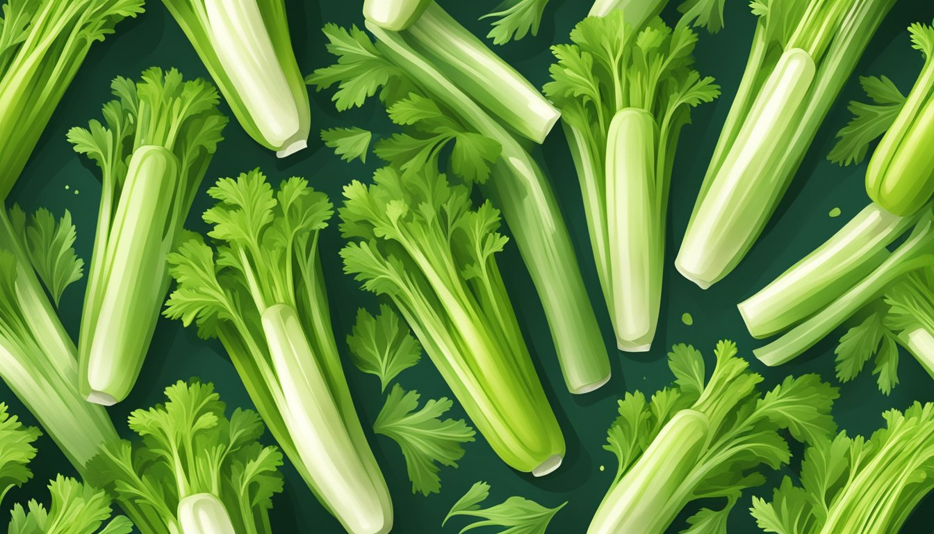 A crisp stalk of celery surrounded by shiny, healthy teeth and a bright smile