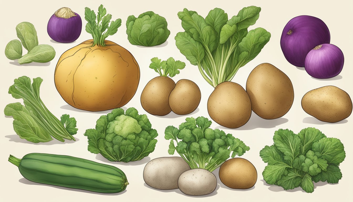 A time-lapse of 10 vegetables, including potatoes, evolving in size, shape, and color over centuries