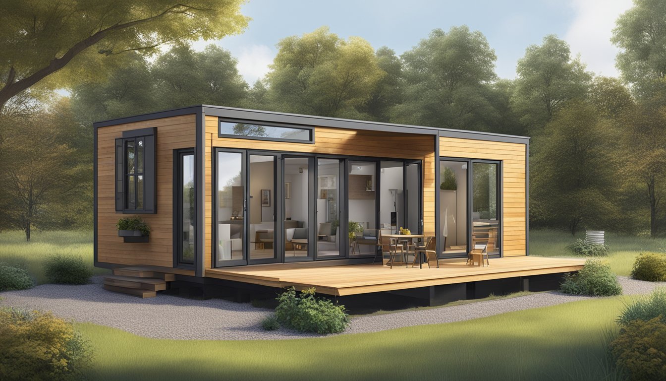 A compact, modular tiny home with open floor plan and versatile layout