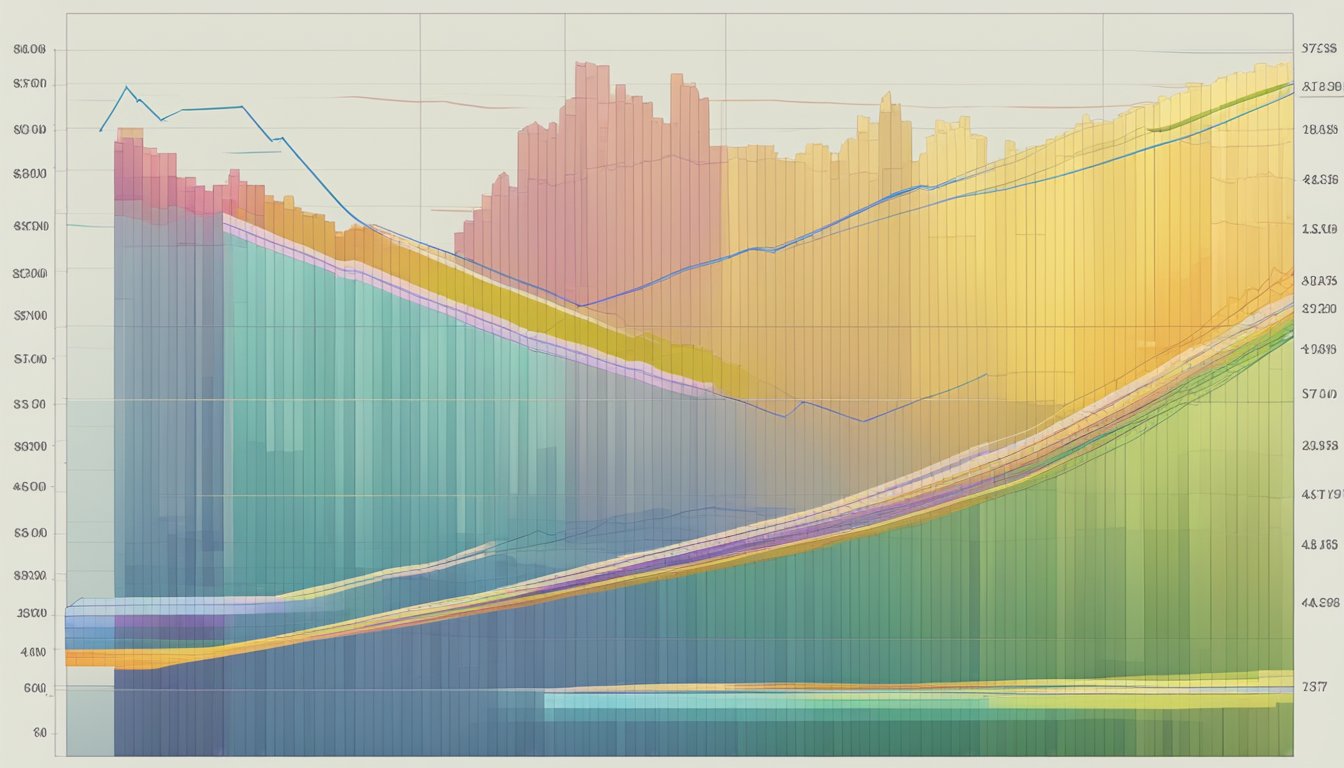 A colorful chart with various columns and rows, showing the growth of cash value in a life insurance policy over time