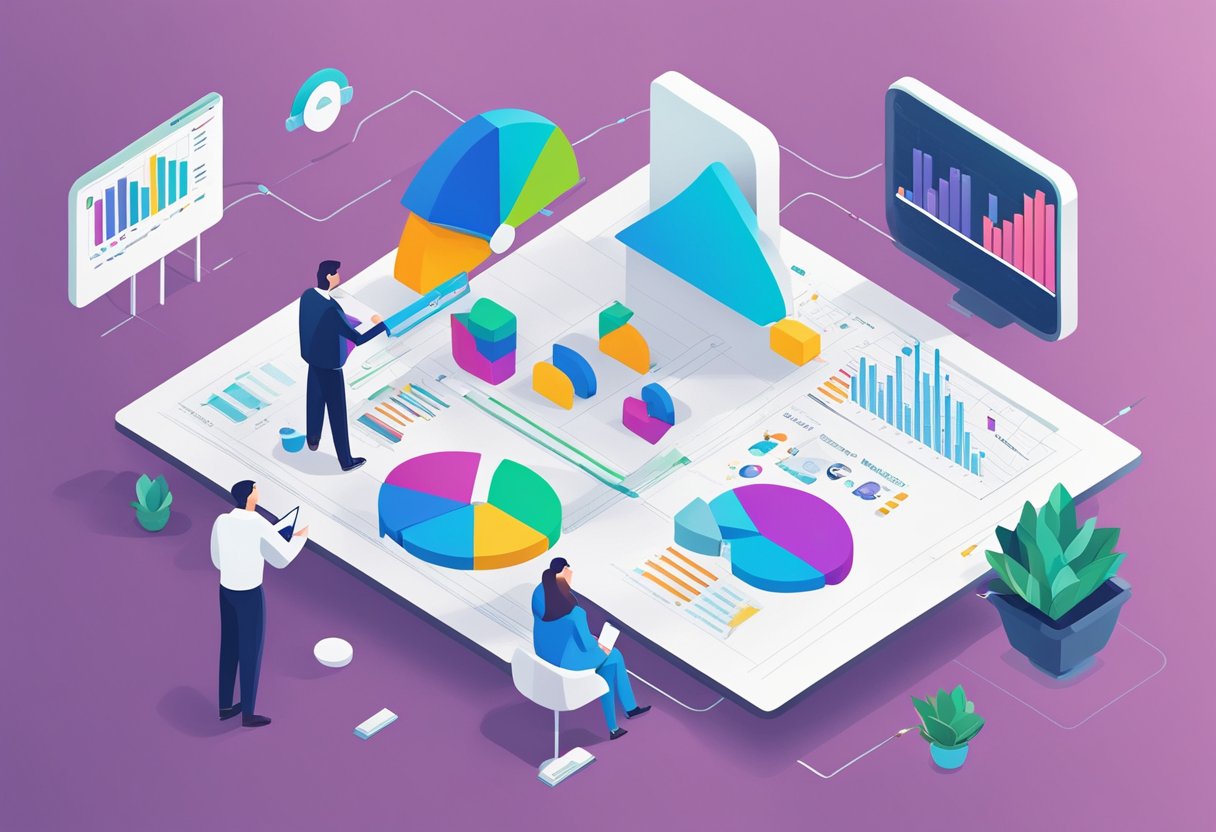 A sales team member studying a graph showing the correlation between buyer acumen and revenue growth