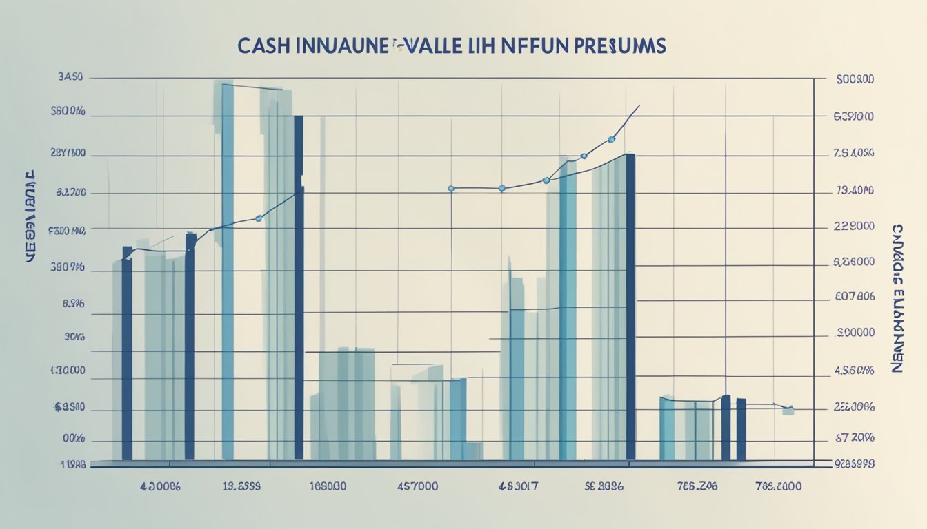 A graph showing an upward trend in cash value life insurance premiums, with a forecast indicating continued growth in the future