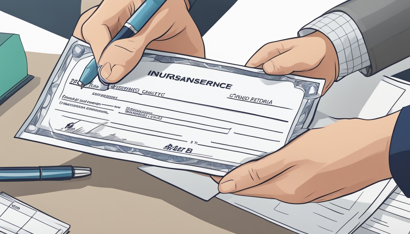 A person receiving a check from an insurance company after being diagnosed with a critical illness