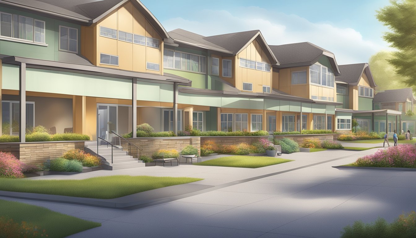 A serene and orderly long-term care facility with a focus on critical illness insurance and dementia management