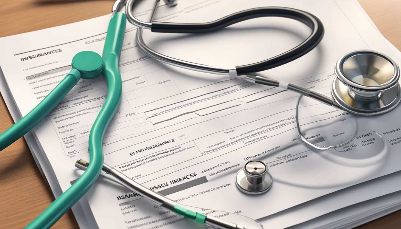 A stethoscope resting on a document listing critical illness insurance features