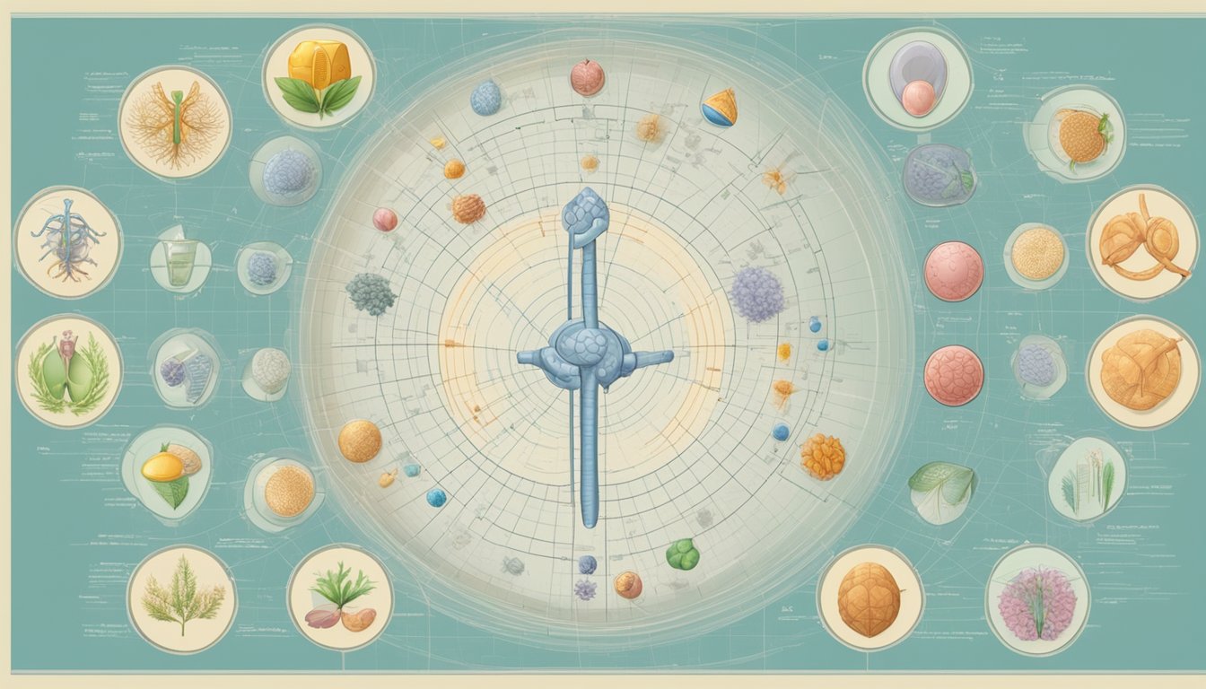 A medical chart with various cancer types highlighted, surrounded by a shield symbolizing protection