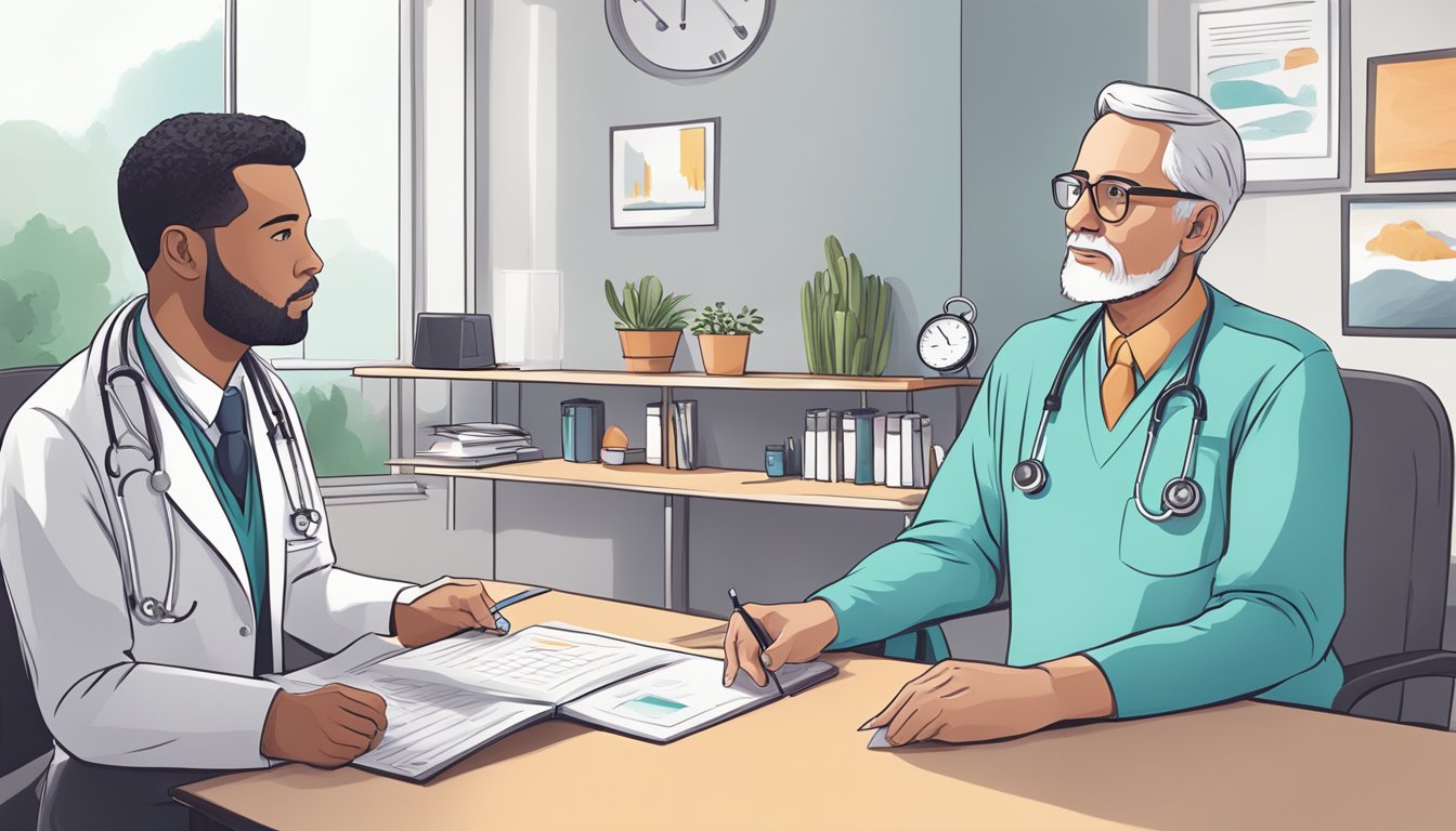 A doctor explaining critical illness insurance to a patient with a focus on multiple sclerosis coverage