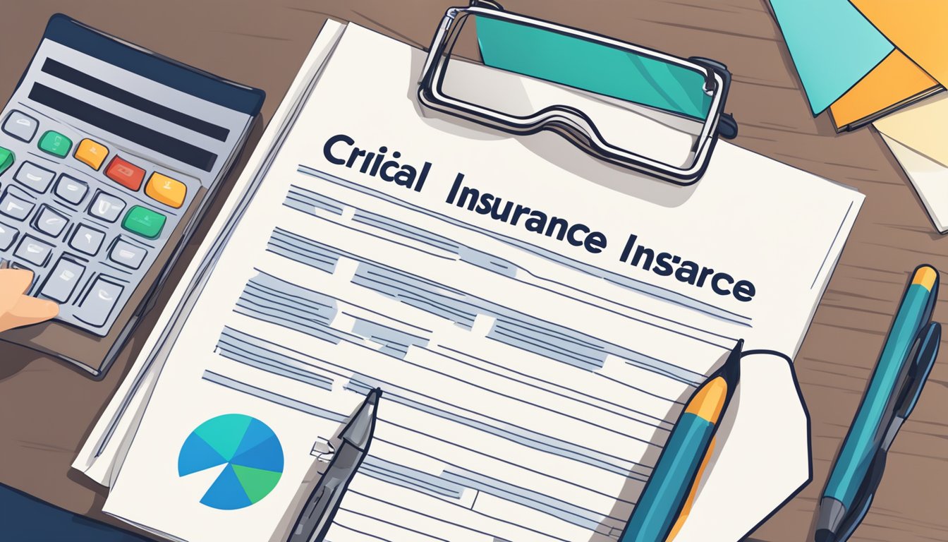 A person receiving a critical illness insurance policy document with a section on coverage for multiple sclerosis