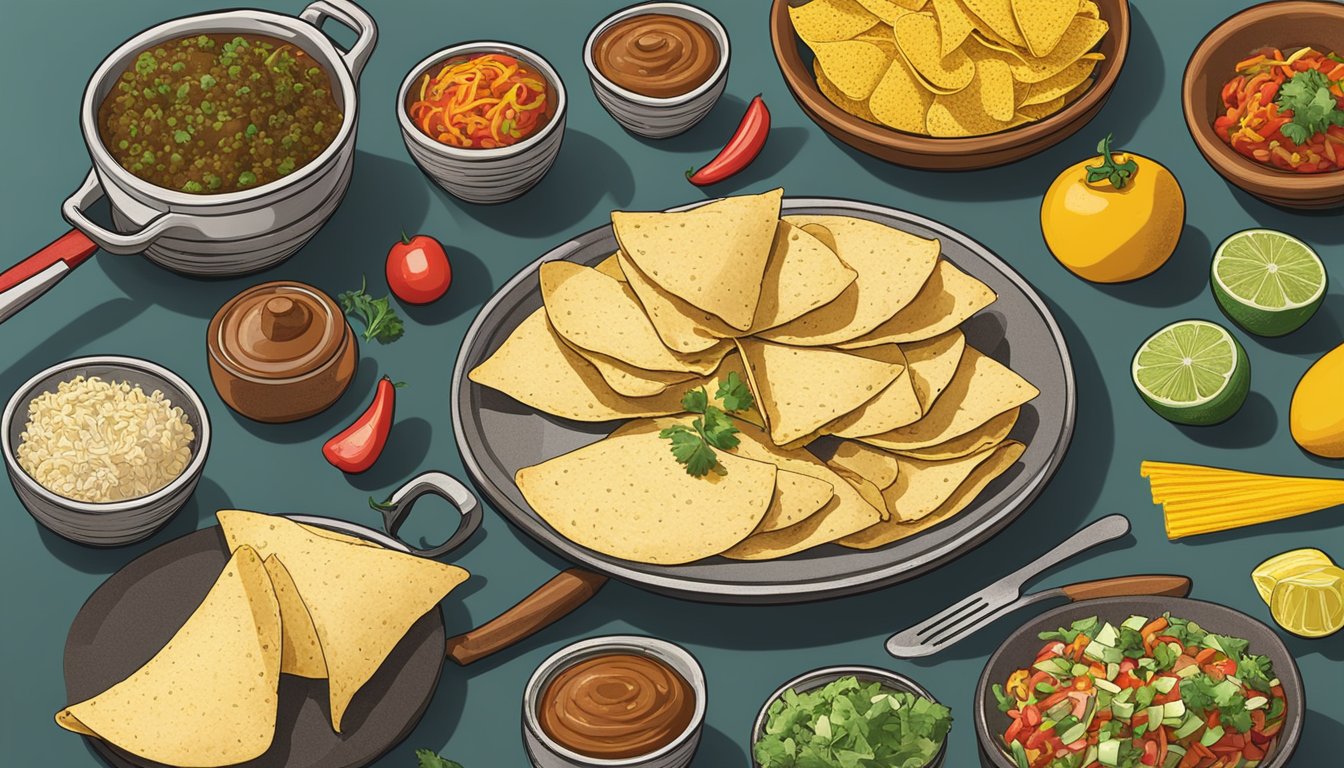 A kitchen counter with open Old El Paso taco shells, surrounded by ingredients and cooking utensils, ready for a Mexican night