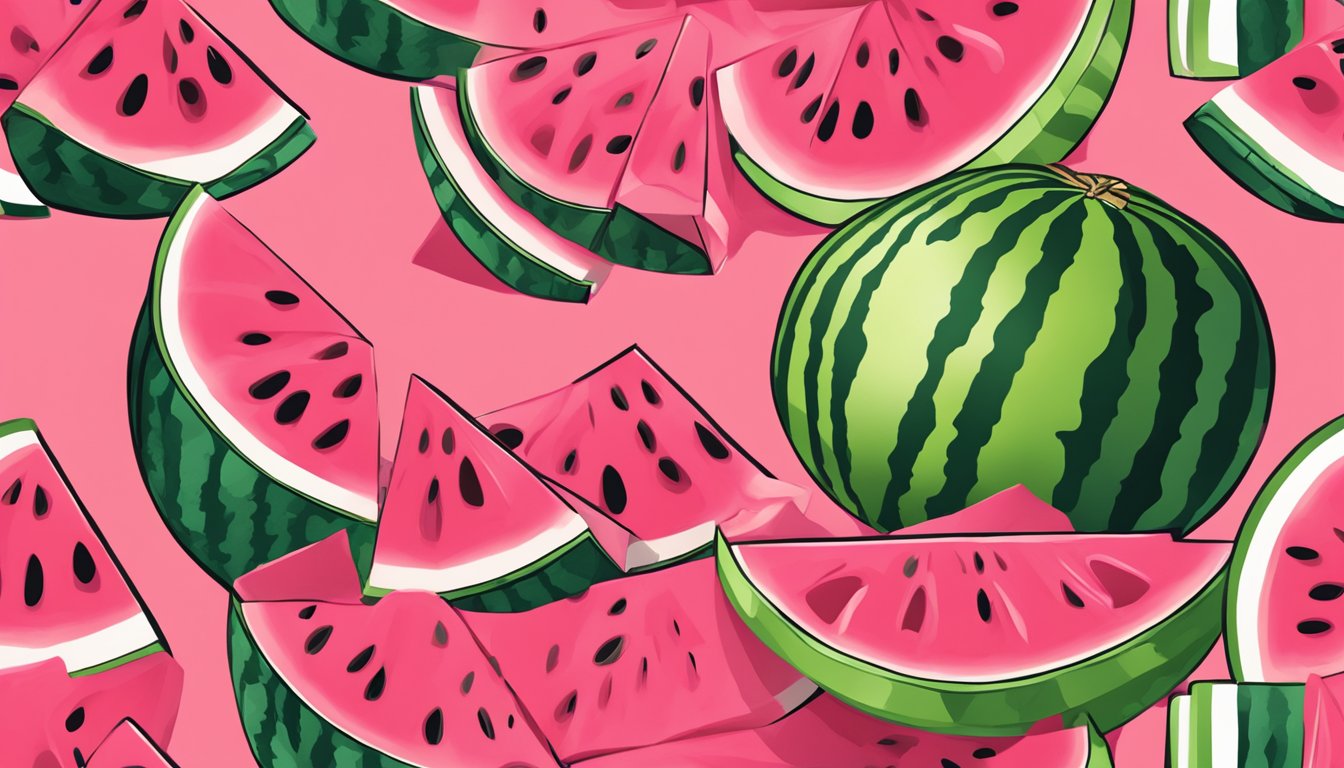 A watermelon being sliced open, with its vibrant pink flesh exposed and ready to be used in a beauty routine