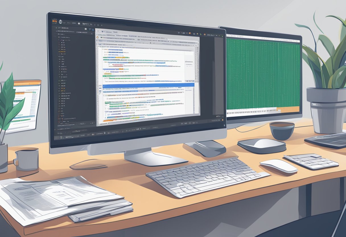 A computer screen displaying Selenium test automation with open code editor and web browser