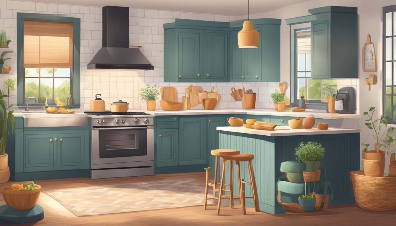 A cozy kitchen with accessible tools, a comfortable chair, and a soothing atmosphere