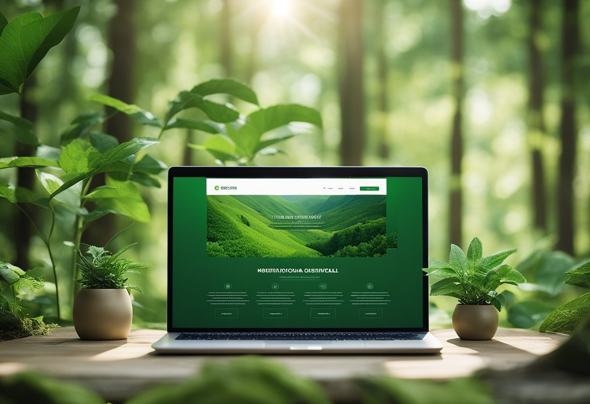 A modern, eco-friendly website with nature-inspired elements and clean, minimalist design. Bold typography and vibrant colors convey a sense of innovation and sustainability