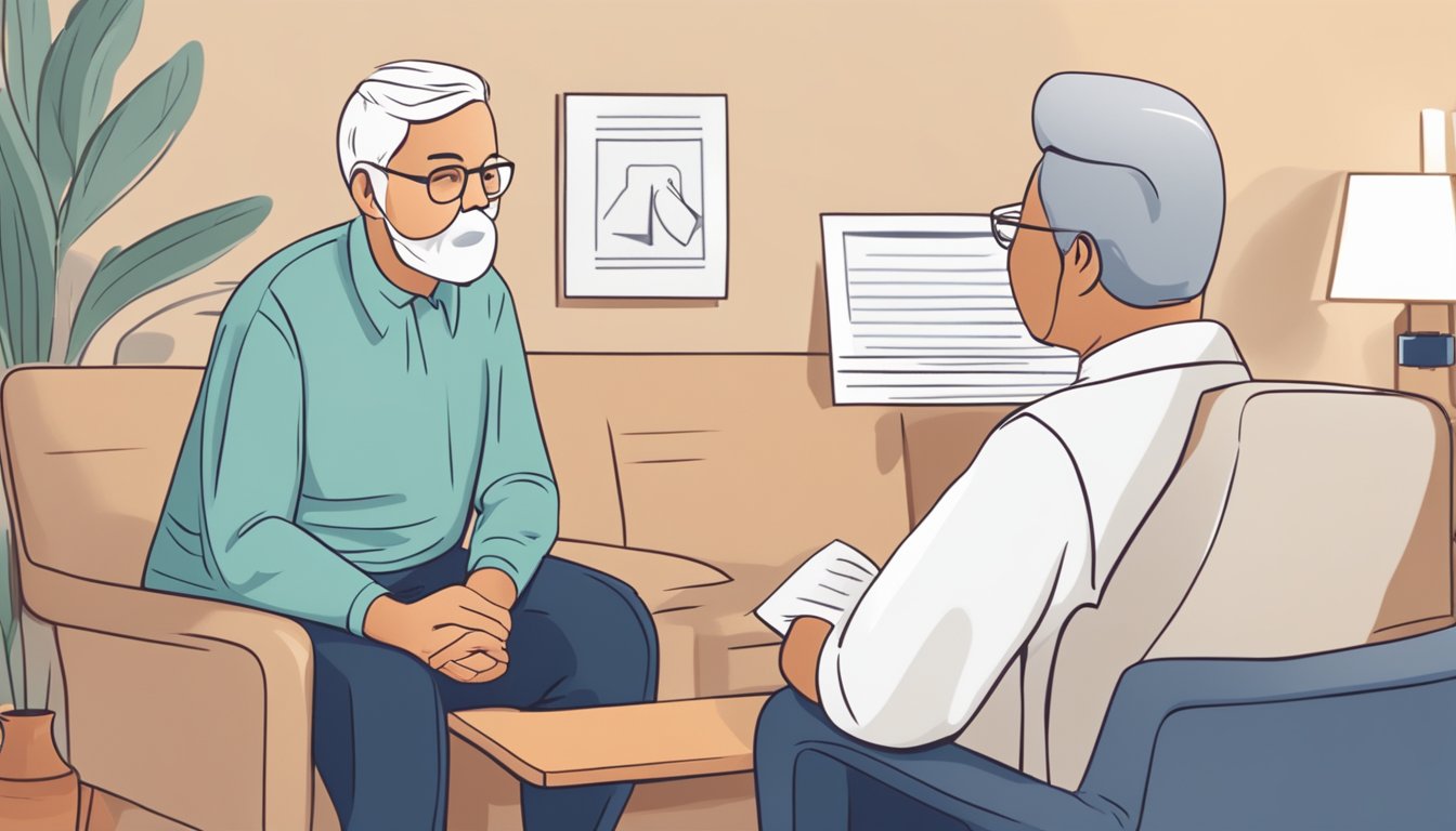 A person receiving a diagnosis of arthritis while discussing critical illness insurance with a concerned family member