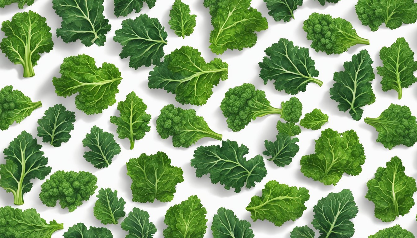 Fresh kale leaves spread out on baking sheets, placed in the oven, and then removed when shriveled and crispy