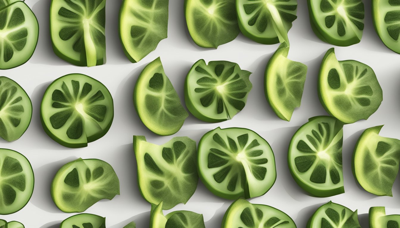 Okra slices spread on a baking sheet, inside a preheated oven, with heat waves rising and timer set