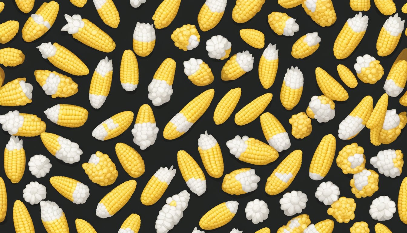 Fresh corn kernels arranged in a single layer inside an air fryer basket, with the air fryer set to the appropriate temperature for dehydration