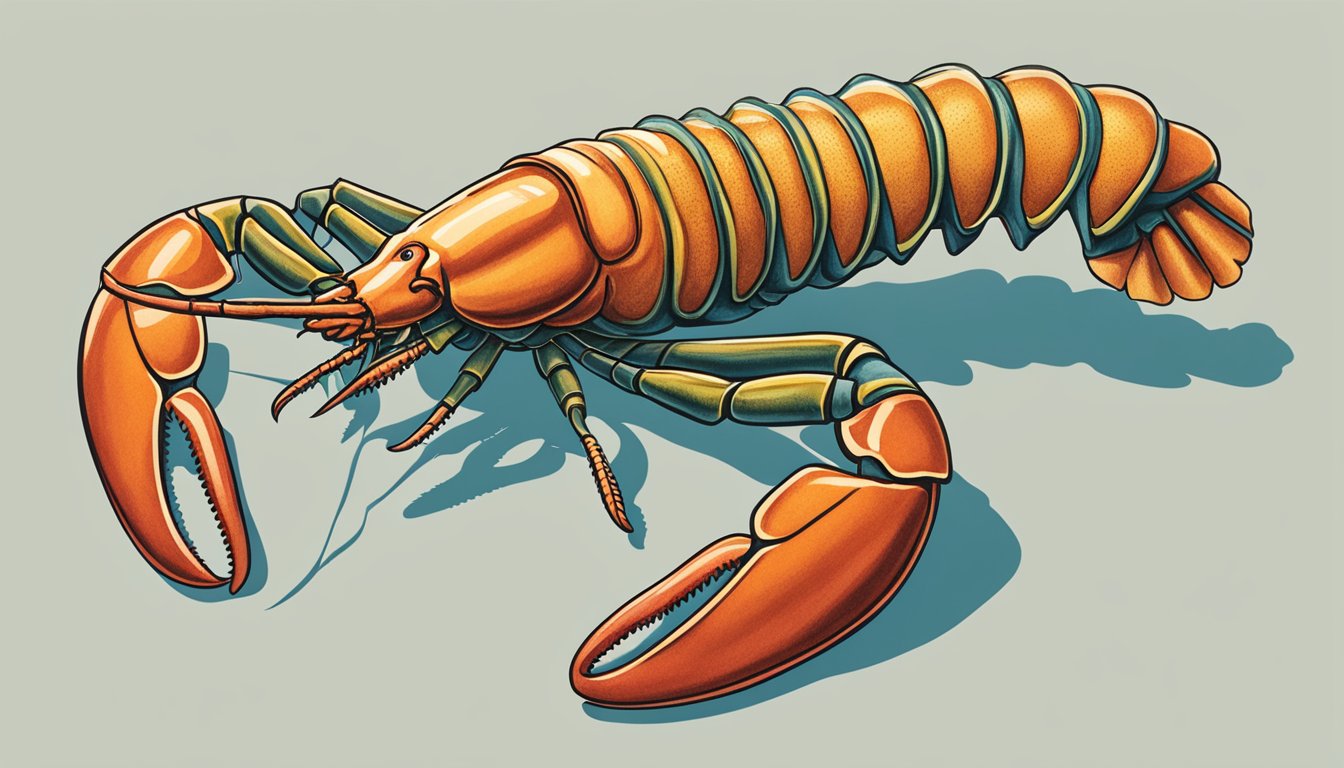 A lobster tail being sustainably harvested from the ocean floor, with ethical considerations in mind