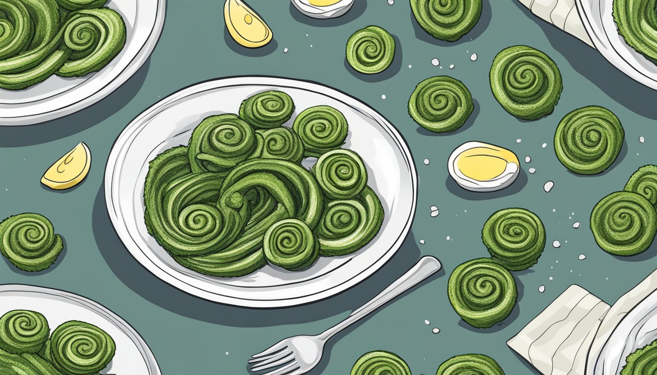 A plate of fiddlehead ferns sautéed in butter, sprinkled with salt and pepper, ready to be eaten