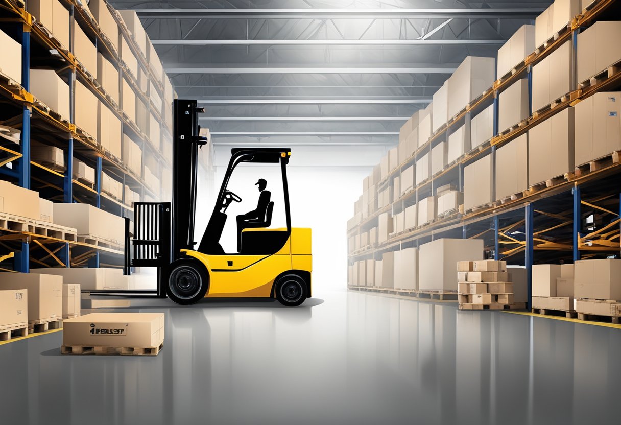 A class 4 forklift lifting and moving heavy pallets with enhanced performance forks