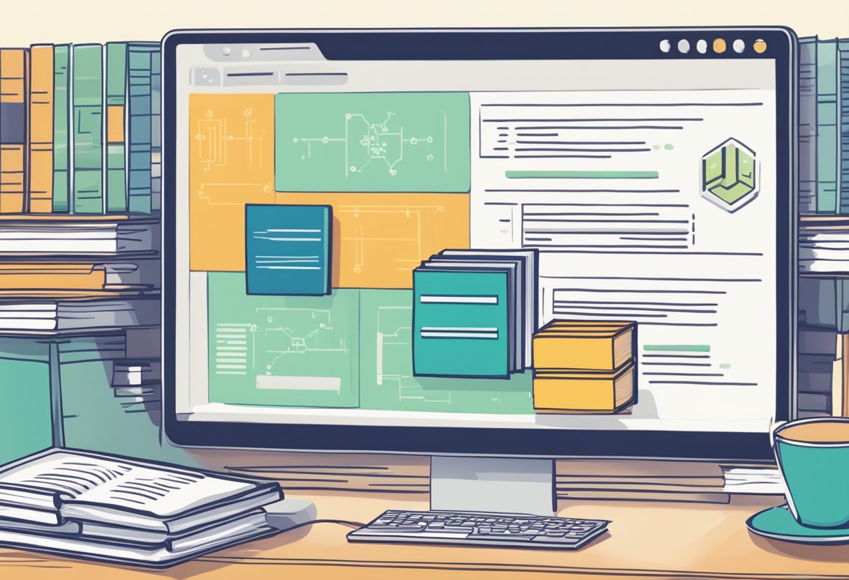 A computer screen displaying Java code for Selenium, alongside books on test automation and best practices