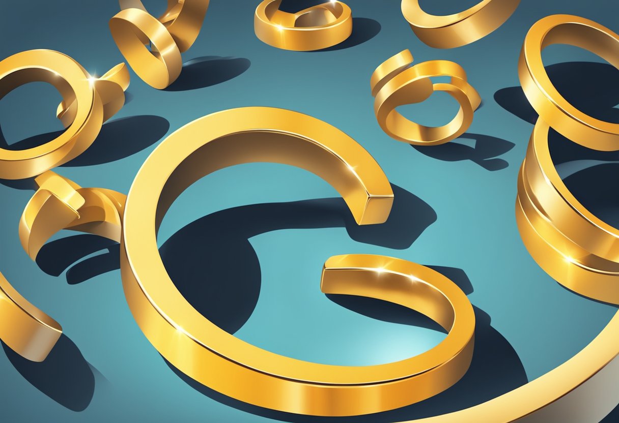 A stack of question marks surrounding a ring with a spotlight