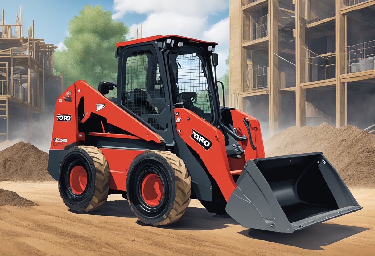 A Toro Dingo compact utility loader in action at a construction site in Cleveland, Ohio