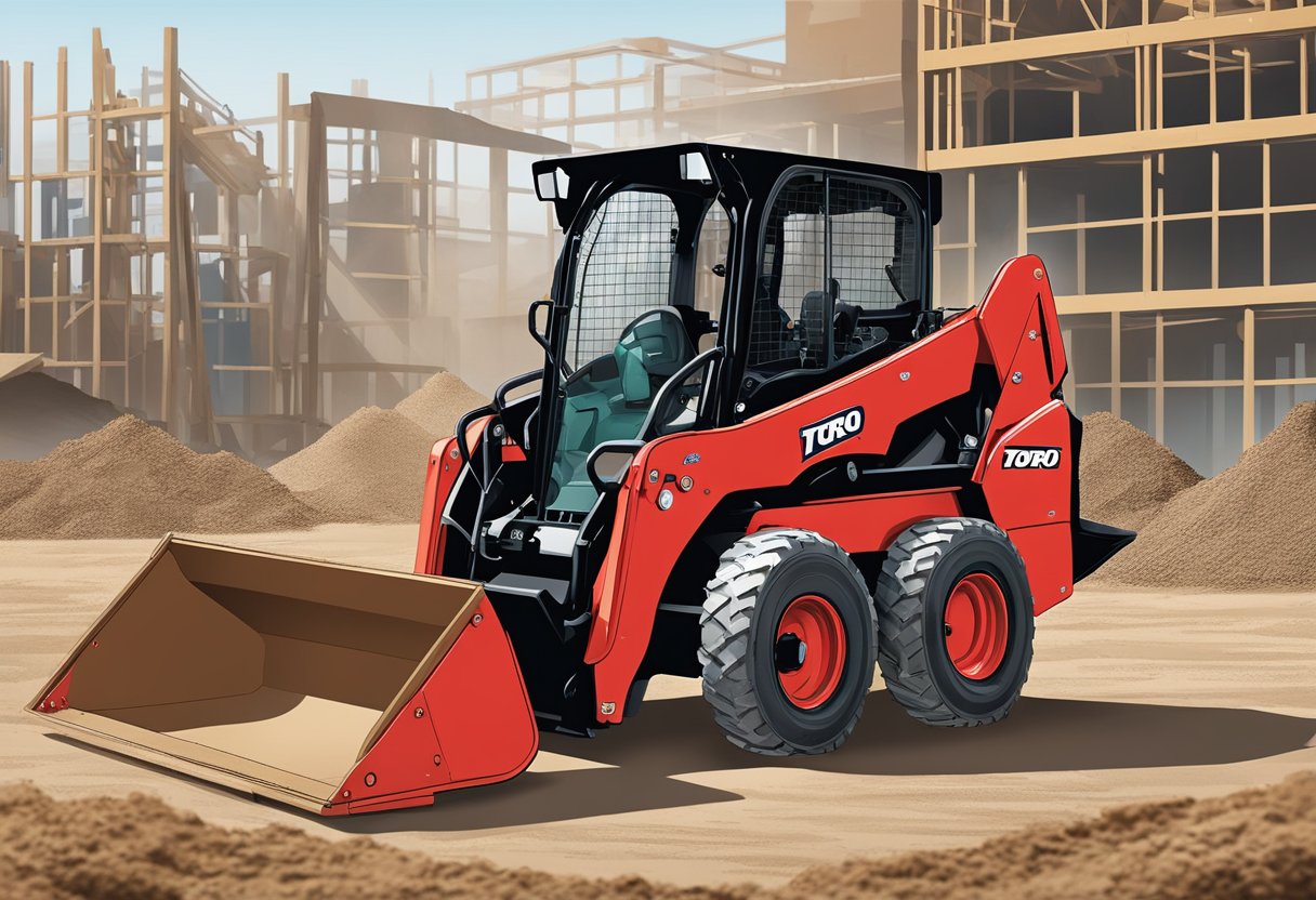 A Toro Dingo compact utility loader in action at a construction site in Cleveland, Ohio