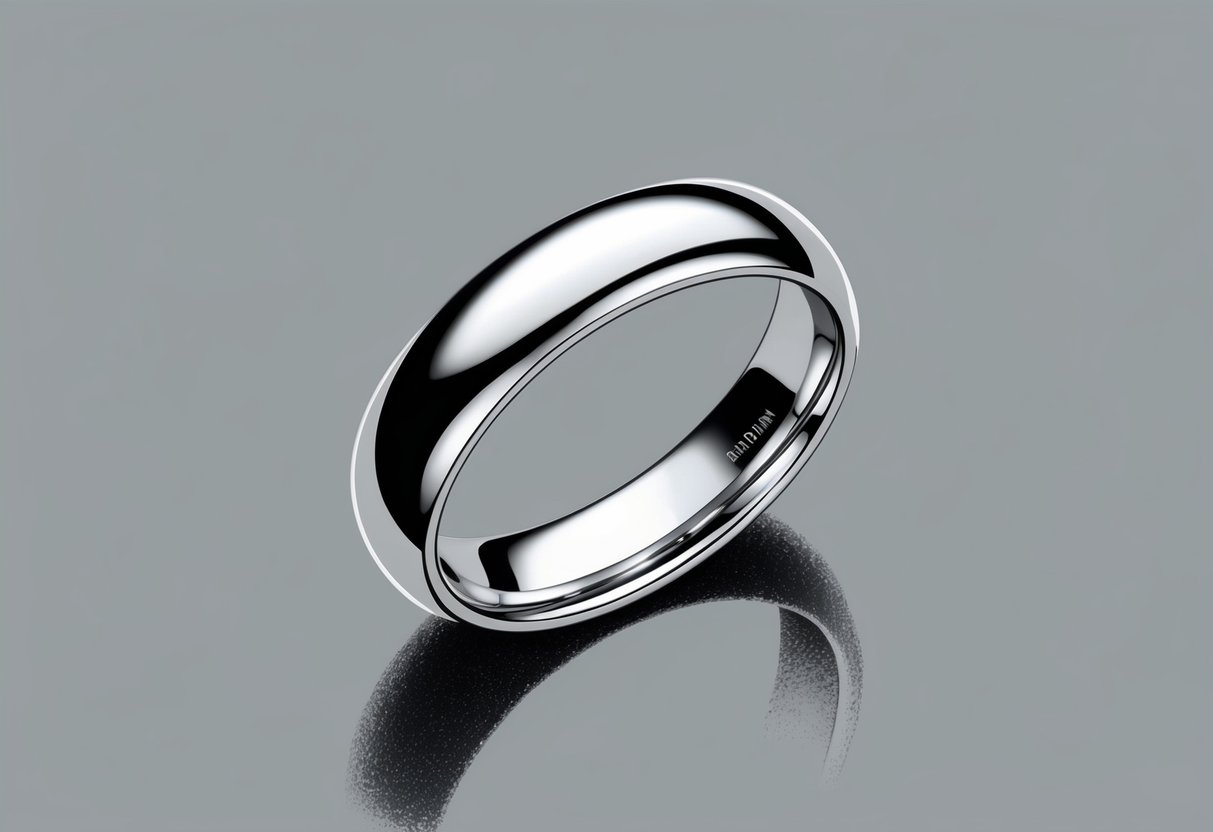 A shiny rhodium-plated ring tarnishes over time, revealing the underlying metal