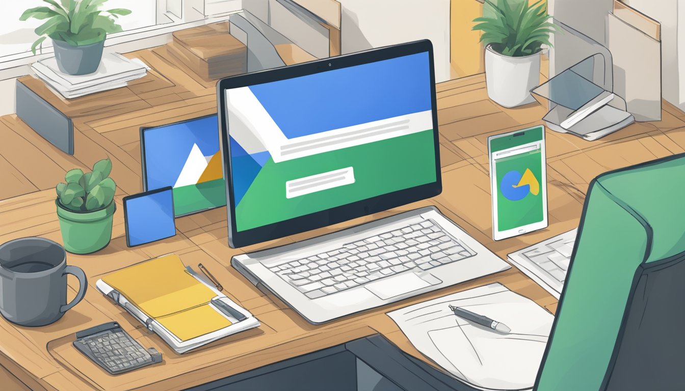 En dataskjerm som viser Google AdWords målretting og budsjettinnstillinger for Norge