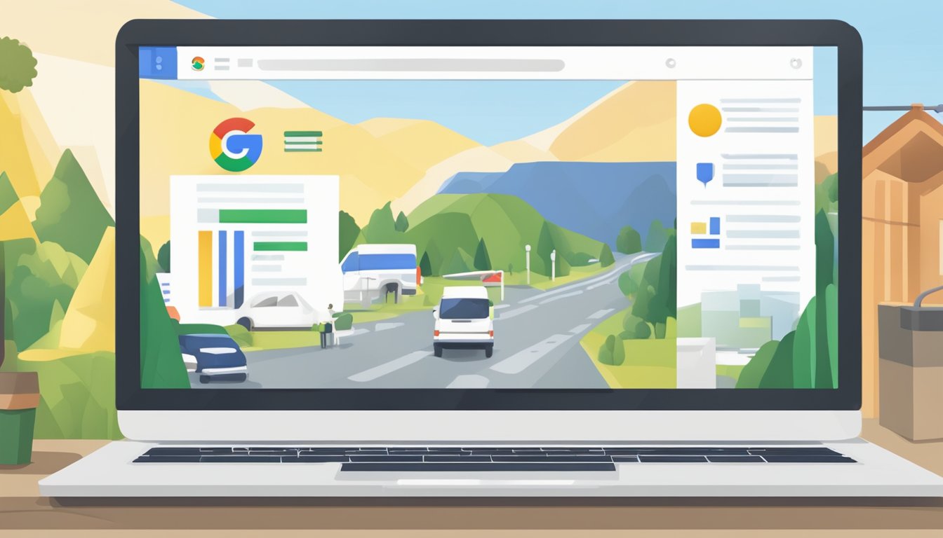 En dataskjerm som viser en Google AdWords-kampanje for lokal annonsering i Norge