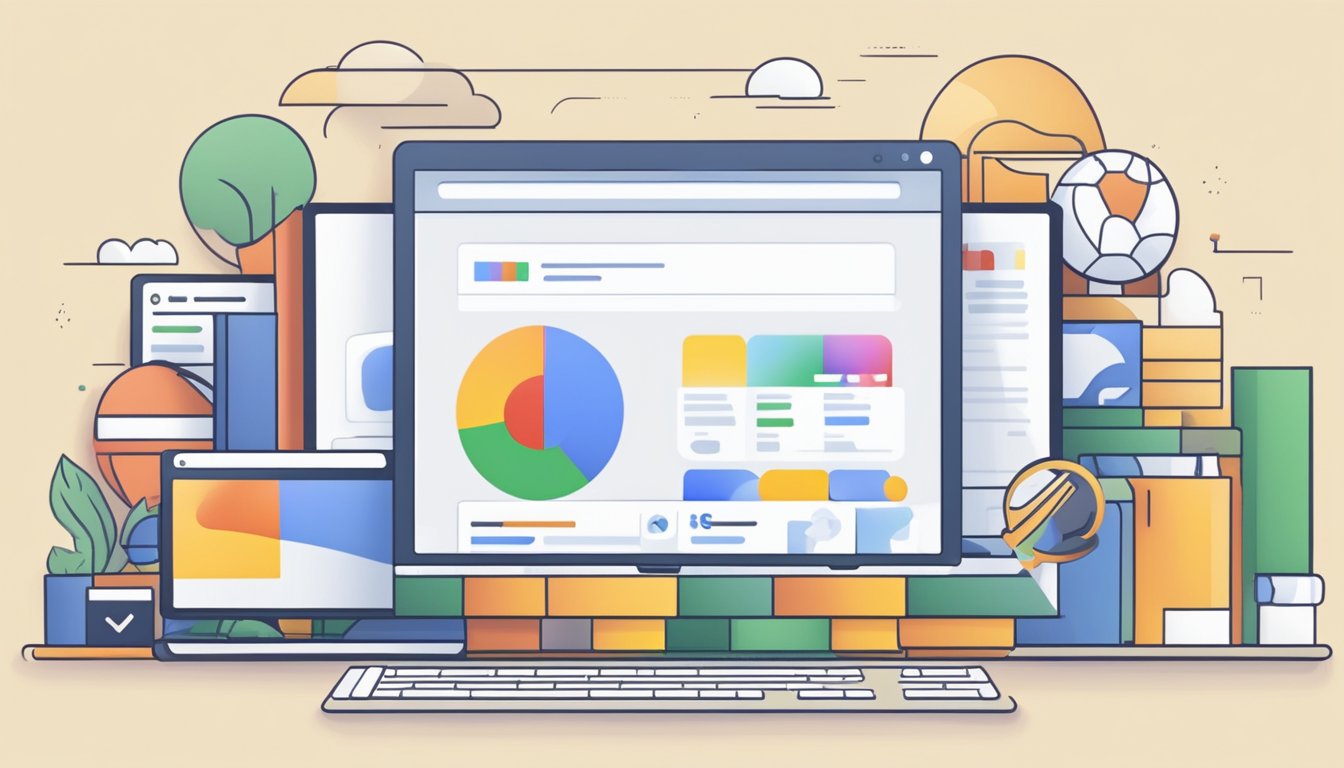 En dataskjerm som viser Google søkemotorens hjemmeside med søkefeltet og Google-logoen