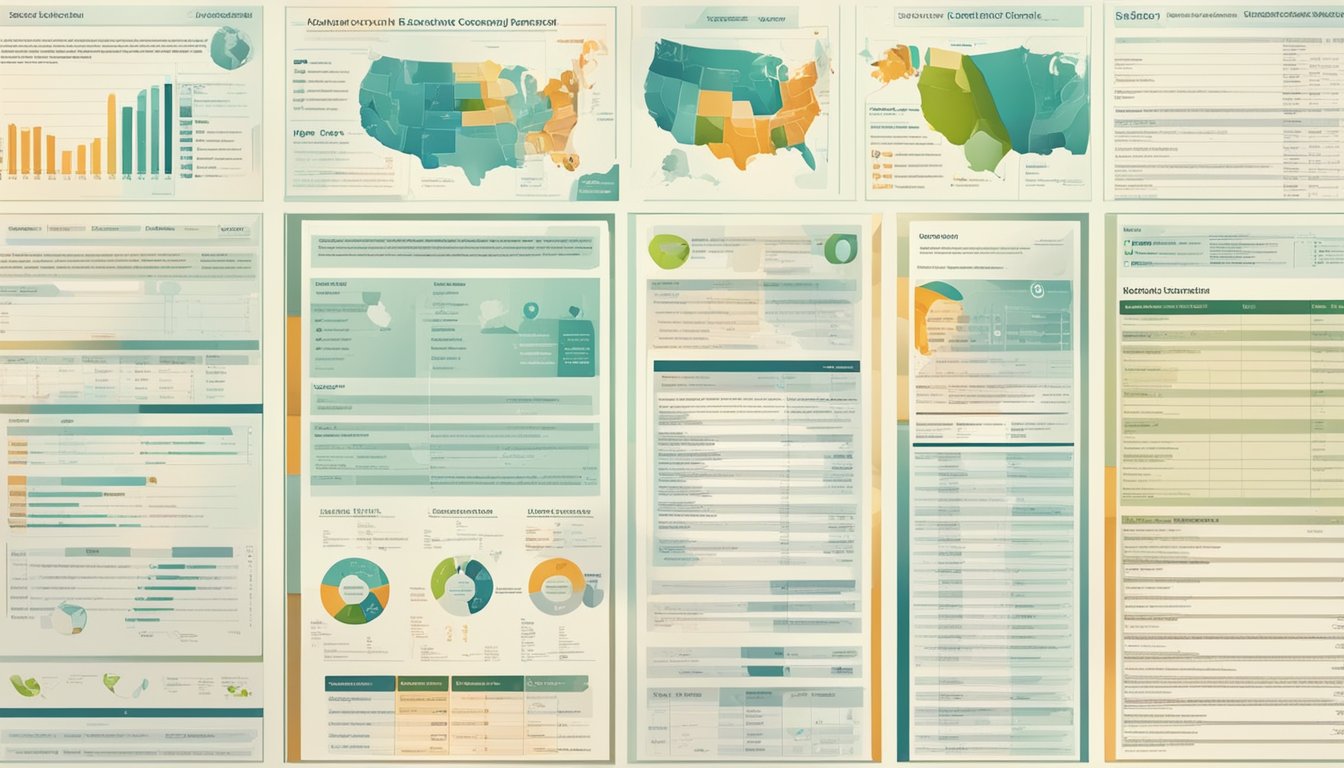 A medical chart with illustrations of various diseases and a policy document with coverage details