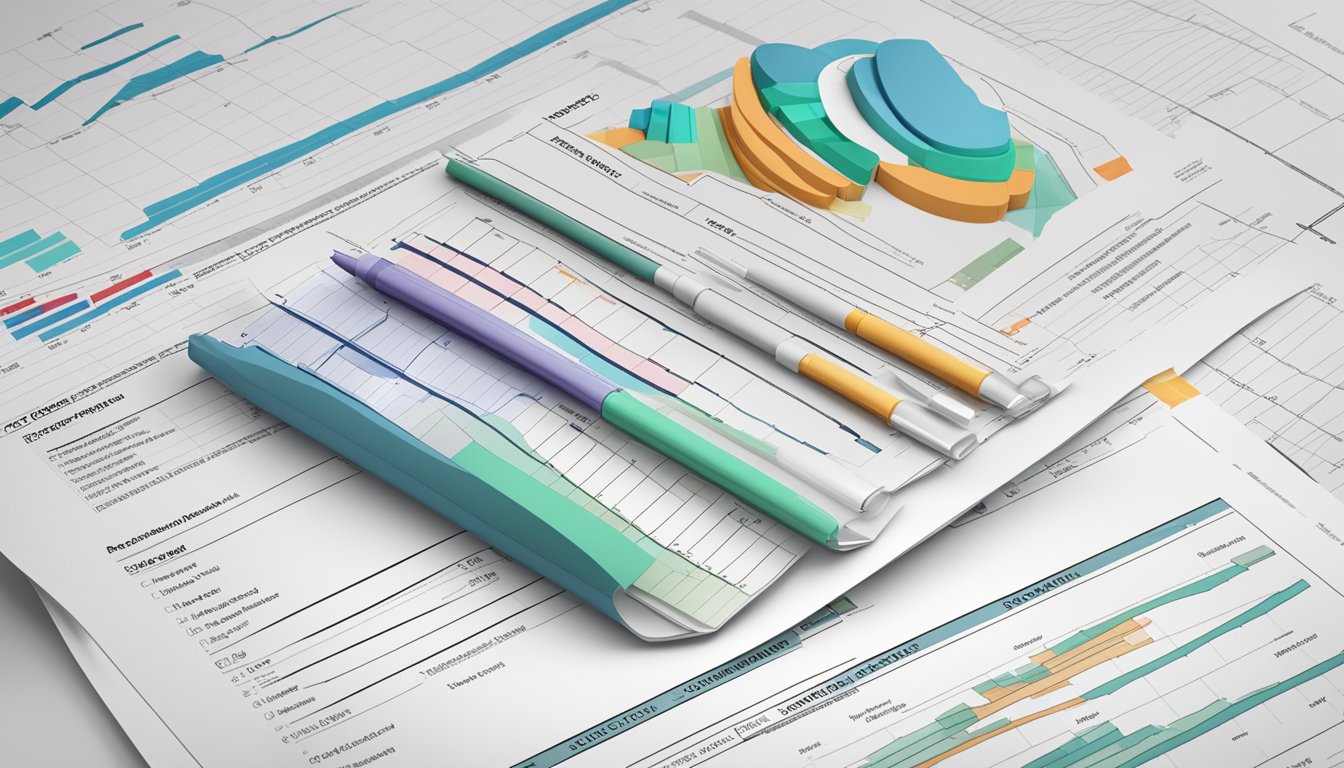 A stack of medical documents with charts and graphs showing different coverage options for dread disease policies