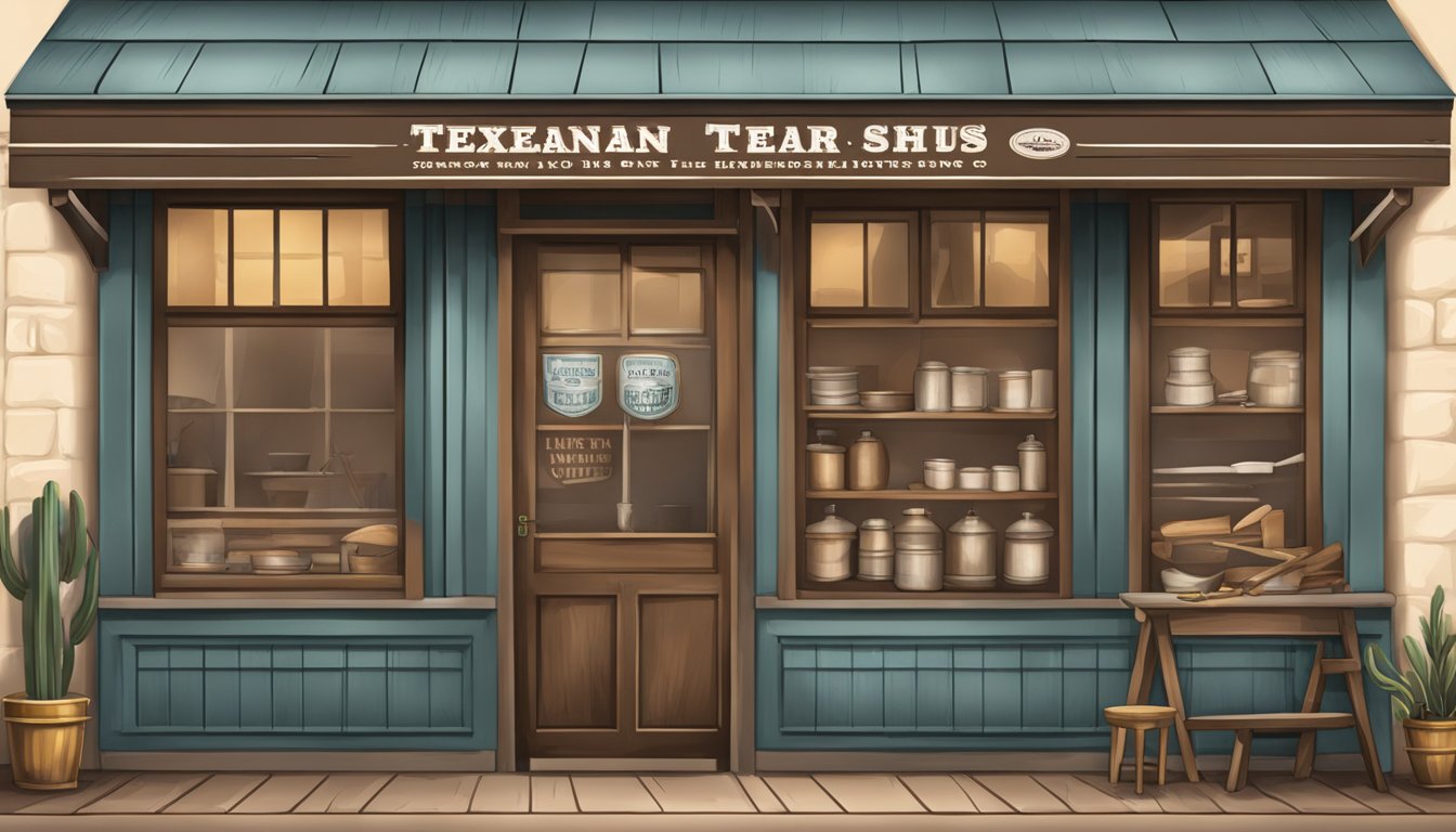 A historic German Texan butcher shop with traditional tools and signage