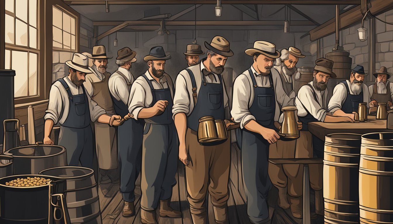 A group of German Texans brewing beer in secret during the Prohibition era, hiding their activities from authorities