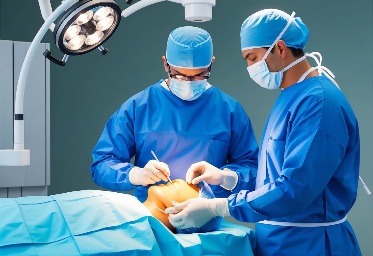 A surgeon performing a minimally invasive procedure to treat foraminal stenosis, resulting in weight loss and relief for the patient