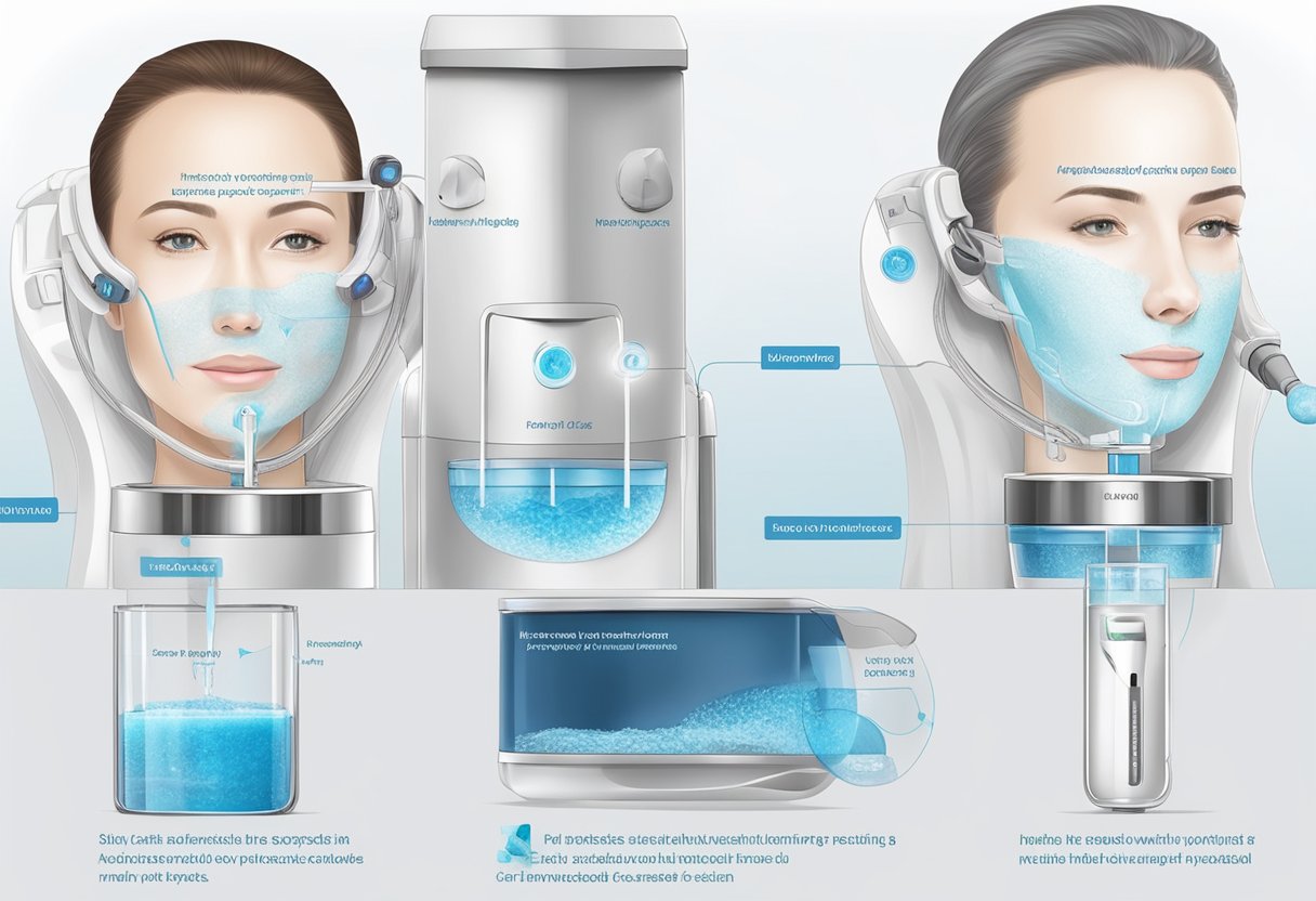 A HydraFacial machine gently exfoliates and cleanses skin, while simultaneously infusing it with hydrating serums, leaving the skin refreshed and rejuvenated