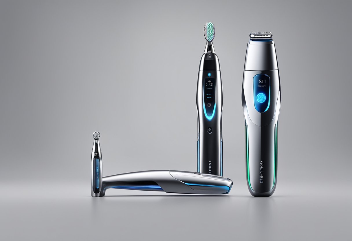 A futuristic device, Morpheus8, stands next to a traditional microneedling tool. The sleek, advanced design of Morpheus8 contrasts with the simpler, older appearance of the traditional microneedling tool