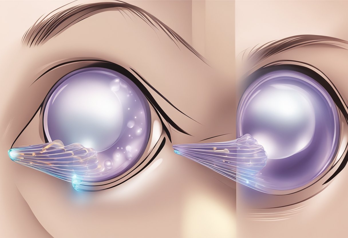 A close-up illustration of Morpheus8 treatment penetrating skin layers, stimulating collagen production for a youthful appearance