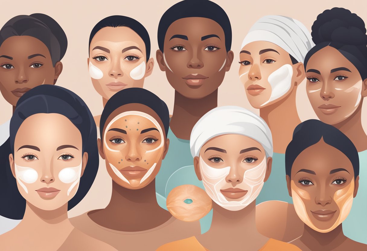 A diverse group of skin types being treated with different skincare procedures, with Morpheus8 being highlighted as a safe and effective option