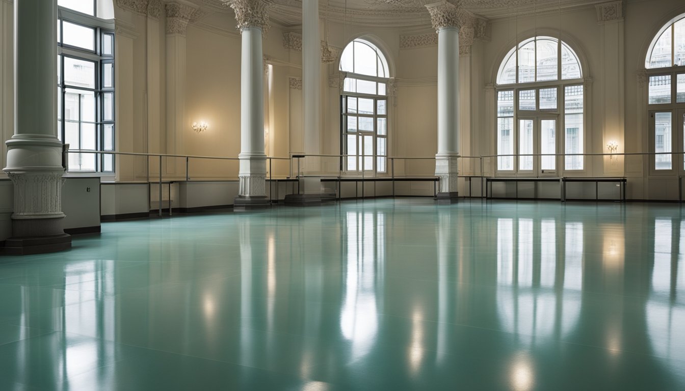 A comparison table with columns for polyaspartic and epoxy floor coatings, highlighting the pros and cons of each